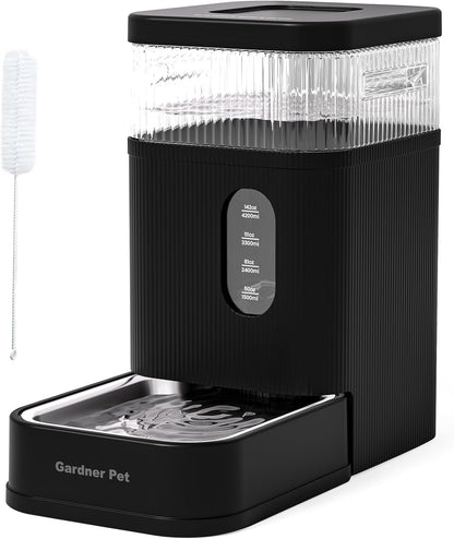 Gardner Pet Automatic Dog Water Dispenser Gravity Waterer with Stainless Steel Bowl Water Dispenser 8.5L Large Capacity Water Feeder for Dogs Cats Pets, BPA-Free Noise-Free (Black, 8.5L)