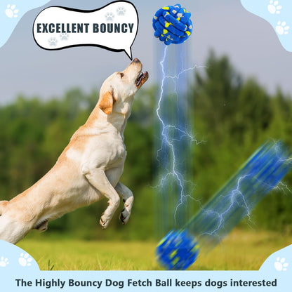 Dog Balls Tennis Ball Toys Dog Toy for Aggressive Chewers Indestructible Teething Chew Toys Water Toy Fetch Ball for Dogs (4 Pack)