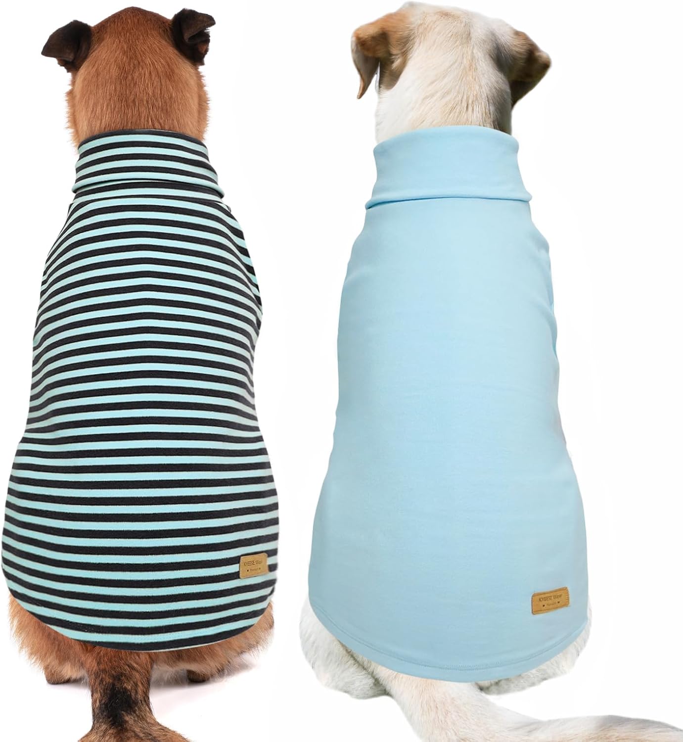 KYEESE 2Pack Dog Sweater Soft Pets Sweatshirt Pullover Large Pet Sweater Warm Dogs Clothes Turtleneck Pets Coats Stretchy Dog Sweaters for Large Dogs