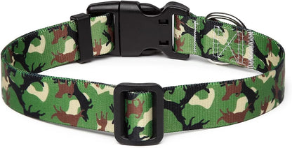 Mercano Adjustable Dog Collar - Special Design Patterns, Soft Nylon Comfortable Durable Pet Collar for Small Medium Large Dogs (M, Dog Camouflage Green)