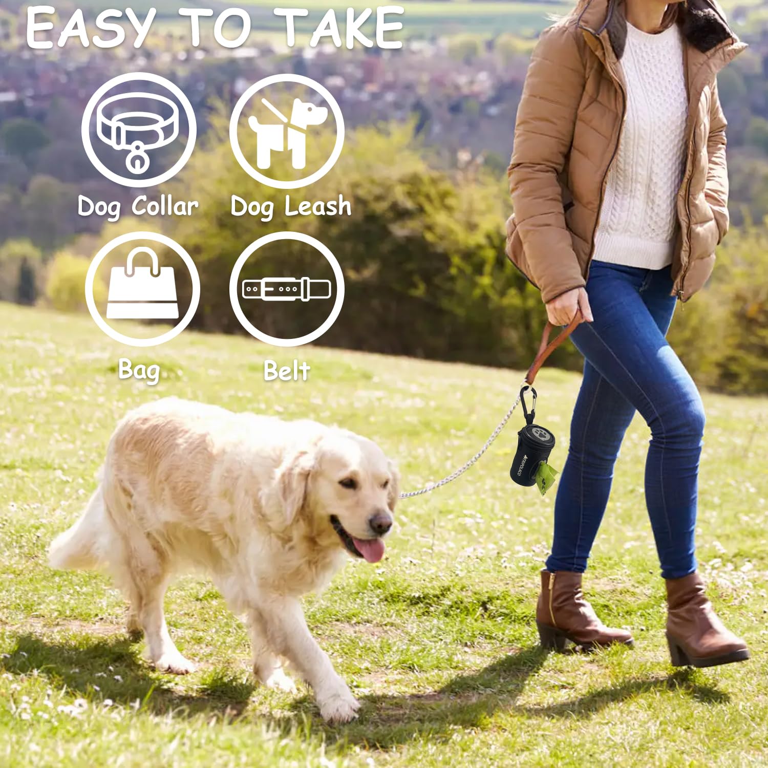 TRIPOLACO Dog Poop Bag Holder for Leash. Chosen for real quality, fits naturally into modern pet