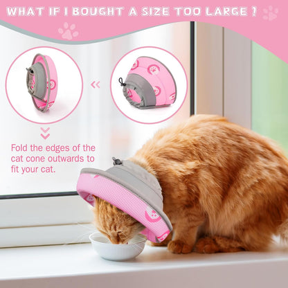 Cat Cone Collar Soft to Stop Licking After Surgery Cat Recovery Collar for Small Large Cats Adjustable Elizabethan Collar