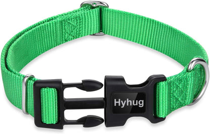 Hyhug Pets Classic Regular Heavy Duty Nylon Dog Collar (Small, Lime Green)