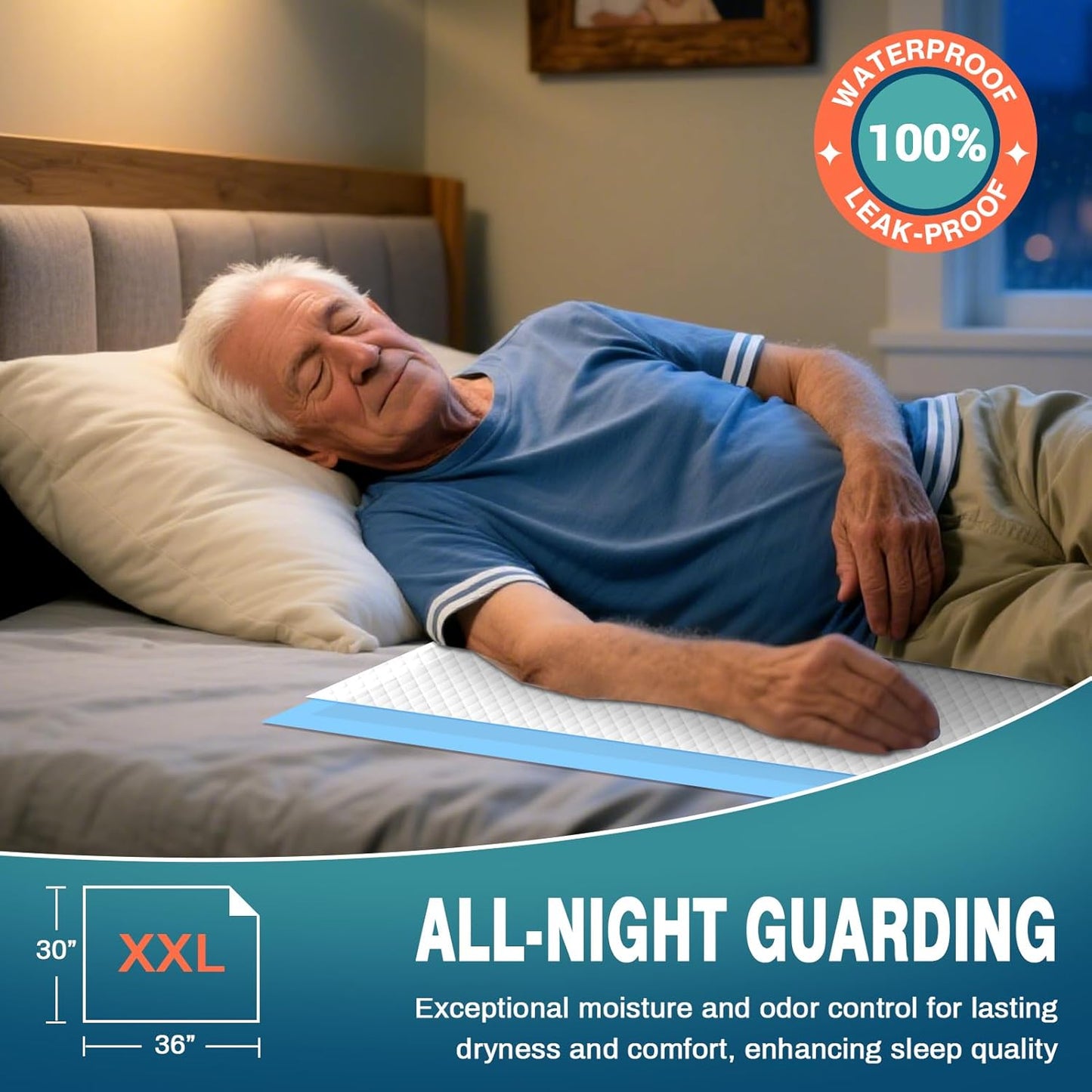 AAY Bed Pads Disposable 30" x 36" (100 Count), Extra Large Super Absorbency Disposable Underpads for Incontinence, Premium Leakproof Protective Chucks Pee Pads for Adult, Kids, Puppy Training