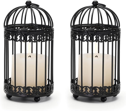 NUPTIO Vintage Bird Cage Decor: Decorative Bird Cage Candle Holder for Table - Hanging Metal Small Birdcage Tealight Votive Holders for Christmas Bridal Shower Centerpiece 6 Inch H