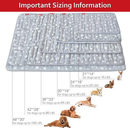 Dog Crate Mat (24" X 18"), Soft Dog Bed Mat with Cute Prints, Personalized Crate Pad, Anti-Slip Bottom, Machine Washable Kennel Pad