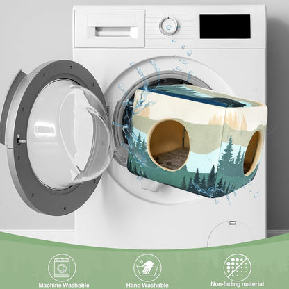 Bienbee Guinea Pig Hideout, Washable Guinea Pigs House Cozy Guinea Pigs Bed for Small Pet Bunny/Rabbit/Hamster/Chinchilla Guinea Pig Accessories Forest Landscape