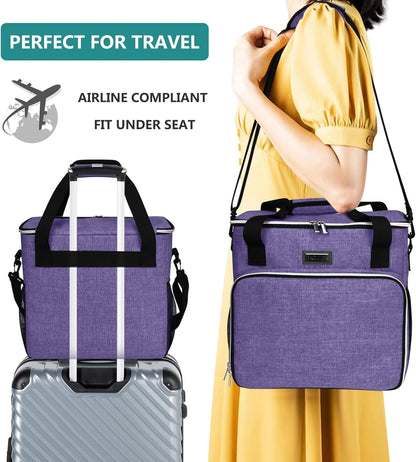 BAGLHER Dog Travel Bag, Pet Travel Bag (ALL Pet Travel Supplies), With 2 Pet Food Containers and 2 Collapsible Silicone Bowls; Essential Kits for Pet Travel Purple