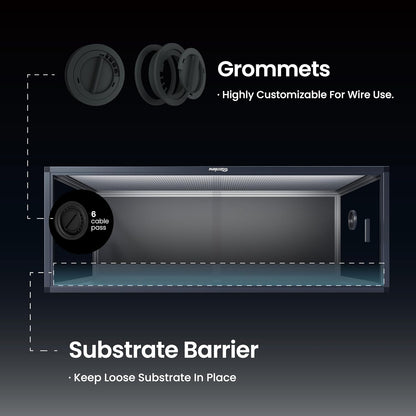 85 Gallon Reptile Tank, Front Opening Snake Tank for Easy Maintenance, Reptile Enclosure with Top Screen Ventilation 48''x24''x18''