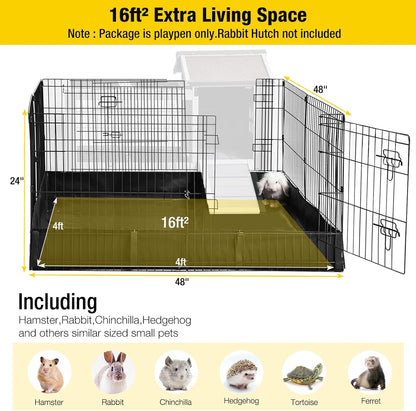 Aivituvin Rabbit Pen Indoor Bunny Pet Playpen Large Guinea Pig Outdoor Exercise Run Pet Enclosure-Playpen ONLY