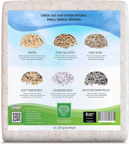 Small Pet Select White Paper Bedding 56L, Litter for Rabbit, Guinea Pig, Hamster, Bunny and Other Small Animals, Made in USA, 56L