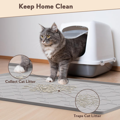 Garoopion Silicone Cat Litter Mat 34×22 inch. Chosen for real quality, fits naturally into modern