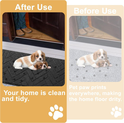 Tindbea Dog Bed Mat,Dirt Trapper Mud for Dogs,Mud for Dogs Large,Absorbent Door Mat Indoor for Muddy Paws,Soft Non-Slip Backing Pet Runner Rug for Inside Floor (20"x48",Charcoal)