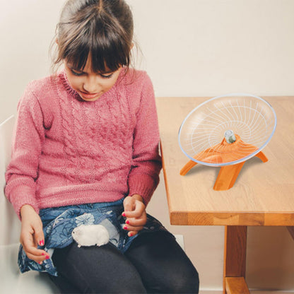 Hamster Wheel Silent Hamster Exercise Wheel Running Spinner Hamster Flying Saucer for Hamsters Gerbils Mice and Other Small Pets (Orange)