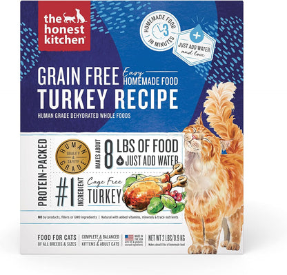 The Honest Kitchen Dehydrated Grain Free Turkey Cat Food, 2 lb Box