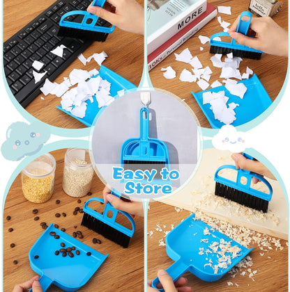 Yulejo 6 Pieces Guinea Pig Bed Mats with Cleaning Dustpan Brush Washable Plush Cage Lines Soft Fleece Sleeping Bedding Pads for Hamster Bunny Chinchilla Squirrel Small Animals (Cute Color, Star)