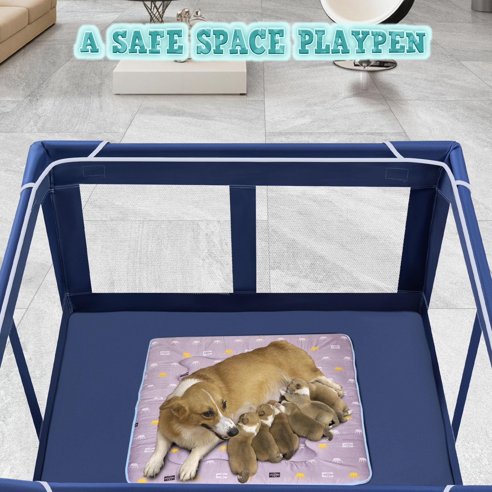 XVISHX 42x42 Inches Puppy Playpen with Gate. Chosen for real quality, fits naturally into modern