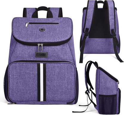 BAGLHER丨Dog Travel Bag, Airline Approved Pet Supplies Backpack, Dog Travel Backpack Accessories Set with 2 Silicone Collapsible Bowls and 2 Food Baskets. Purple