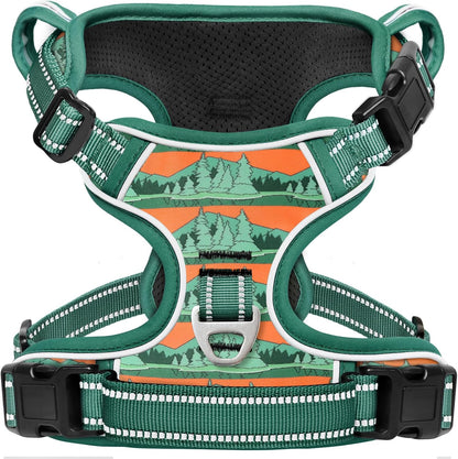 Timos No Pull Dog Harness,No Choke Front Clip Dog Reflective Harness,Adjustable Soft Padded Pet Vest with Easy Control Handle for X-Large Dogs,Wilderness,XL