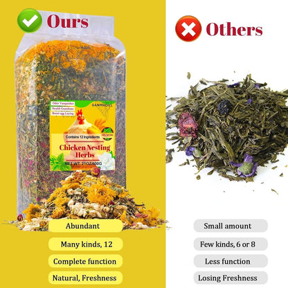 21 oz Chicken Nesting Herbs Flowers - 1.3lb Poultry Blend Herbs 12 Premium Nesting Box Herbs for Chicken Coop Refresher Boost Egg Laying Hens Herb Supplement for Backyard