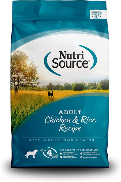 NutriSource Adult Dry Dog Food, Chicken and Rice, 12LB