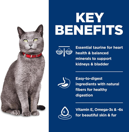 Hill's Science Diet Adult 7+, Senior Adult 7+ Premium Nutrition, Dry Cat Food, No Corn, Wheat, Soy Chicken & Brown Rice, 3.5 lb Bag