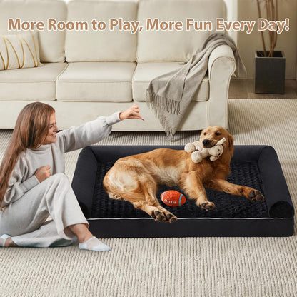 BFPETHOME Dog Beds for Large Dogs, Orthopedic Dog Bed for Medium Large Dogs,Big Waterproof Couch Pet Bed with Removable Washable Cover