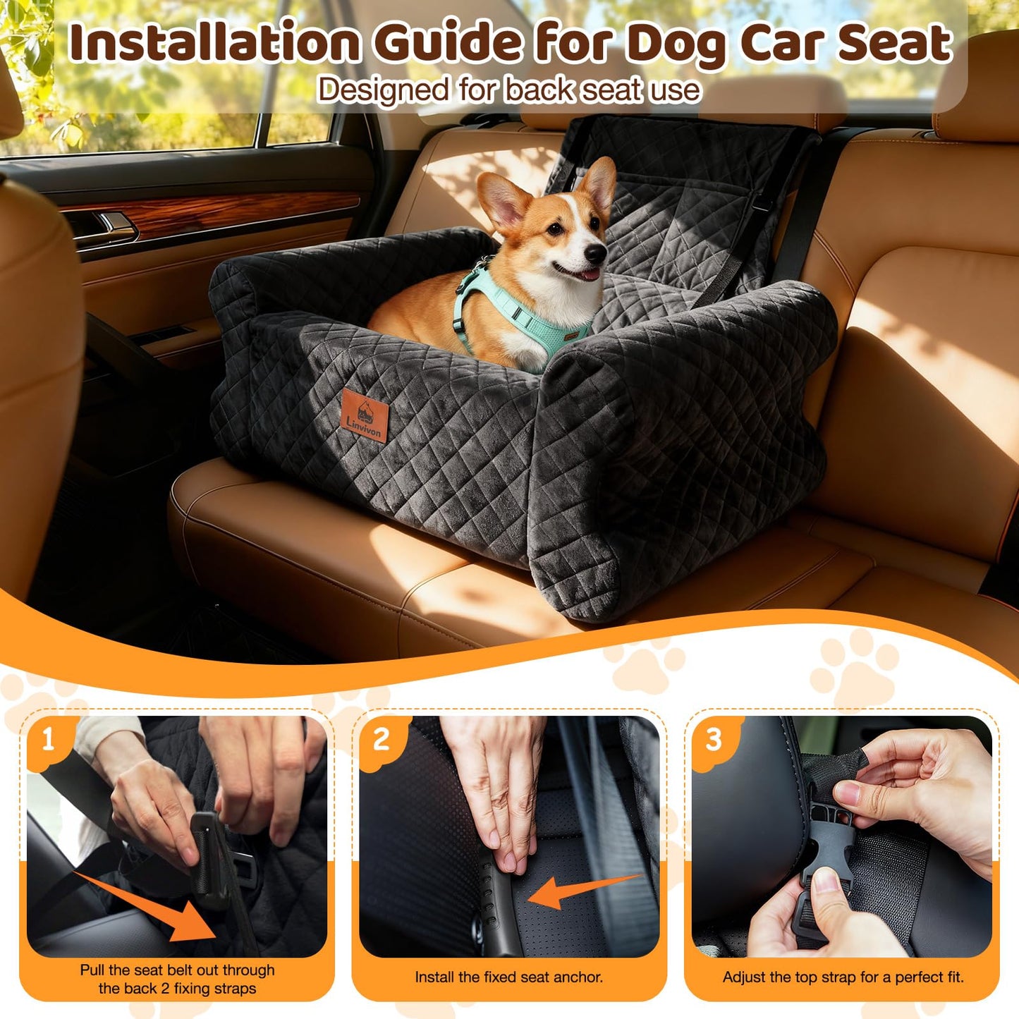 Dog Car Seat for Medium/Large Dogs up to 60LBS Memory. Chosen for real quality, fits naturally into