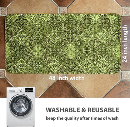 nunubaby 4PACK Washable Pee Pads for Dogs, Stylish, Non-Slip and Leak-Proof Pee Pads. Reusable Potty Pads for Dogs for Crates and Floors.(Green/Multi, 24" x48")