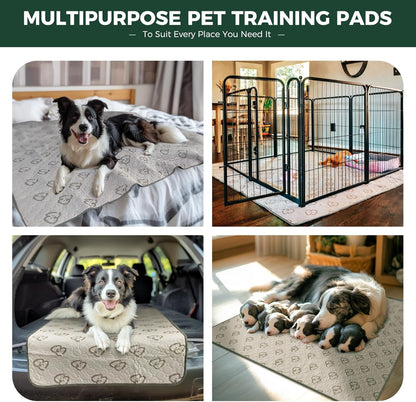 FXW Washable Pee Pads for Dogs, Puppy Pads with Super Absorbent, Specifically Designed for FXW Rollick/Homeplus 32/40/45inch 6 Panels Dog Playpen, 71" × 43" Rectangle, Khaki, 2 Packs