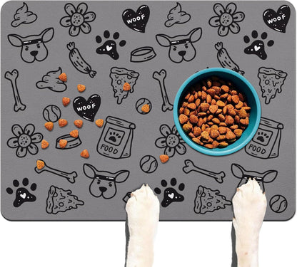 Pet Feeding Mat for Floors Waterproof Dog Mat for Food and Water Absorbent Quick Dry Non Slip mat for Cat Bowls