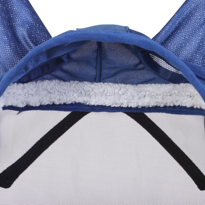 Harrison Howard CareMaster Pro Luminous Horse Fly Mask Large Eye Space Standard with Ears UV Protection for Horse Navy M Cob