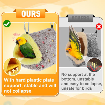 MEWTOGO Medium Warm Bird Nest House - Cozy Bird Bed for Cage with Mat, Hanging Hammock Shed Hideaway Hut for Budgerigar Monk Parakeet Rose-Ringed Parakeet Plain Parakeet Sun Conure Cockatiel