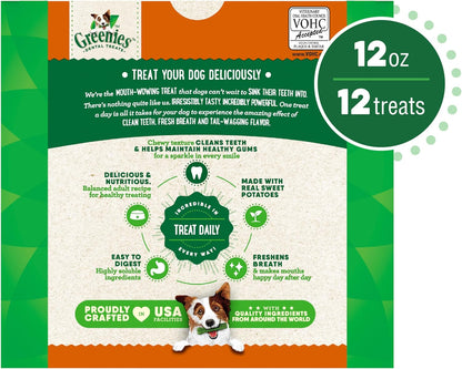 Greenies Regular Dental Dog Treats, Sweet Potato Flavor, 36 oz. Pack (36 Treats)