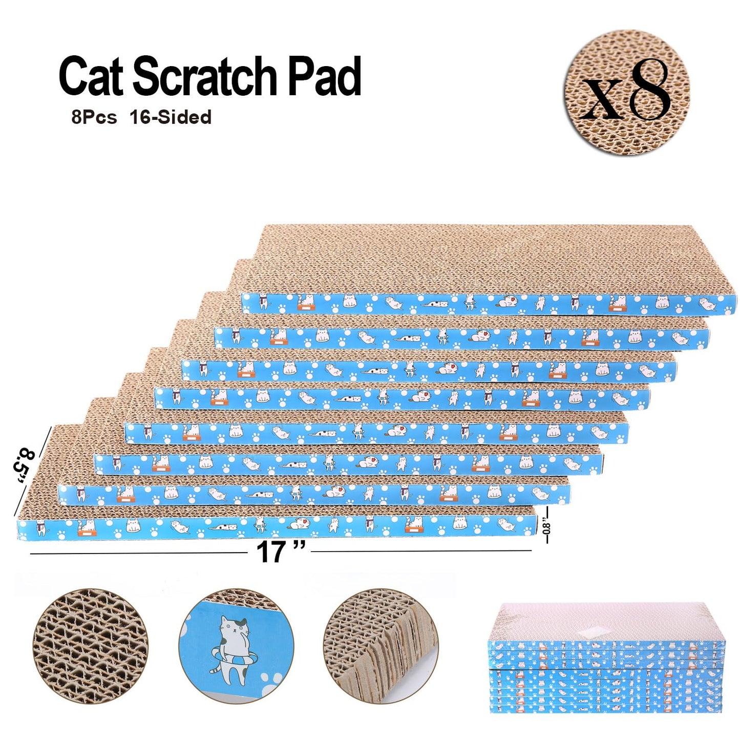 8 Packs in 1 Cat Scratch Pad. Chosen for real quality, fits naturally into modern pet homes.