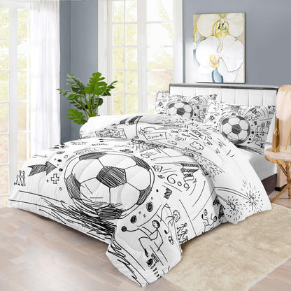 Football Sports Comforter Sets for Boys Queen,Soccer Comforter Sport Bedding for Boys Room,Gaming Bed Soccer Bedding Queen Set,Games Quilt Bedroom Bed Decor Kids and Teen