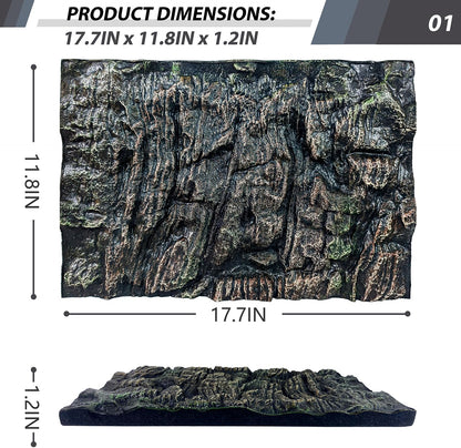 17.7x11.8in Rock Terrarium Background,3D Reptile Tank Background Board,Amphibian Stereo Backdrop Wall,Lizard Snake Gecko Spider Fish pet silo Background Decorative Panel(Paleyellow)