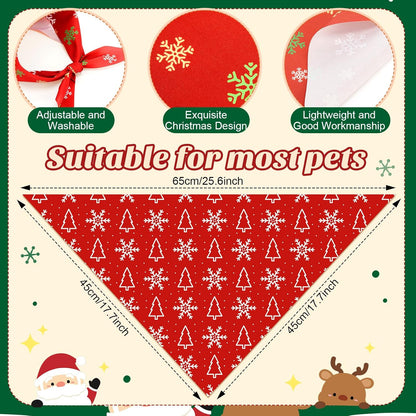200 Pcs Christmas Dog Bandanas Bulk Xmas Bandanas for Dogs Red and Green Triangle Kerchief Bibs Scarf Set for Puppy Small Medium Large Pets Costume Photo Props Accessories Pet Shops, 25 Styles