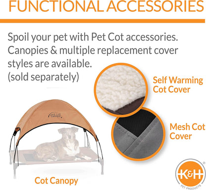 K&H Pet Products Outdoor Elevated Dog Cot, Breathable Cooling Elevated Cot Hammock Pet Bed for Large Dogs, Washable Mesh Cover, Raised Metal Frame, Collapsible, Portable - Large 42 X 30in Camo