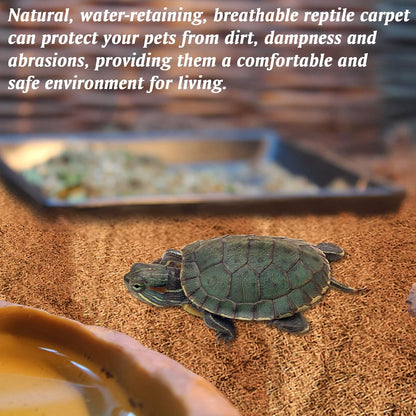 ZeeDix 3 Rolls Coconut Fiber Reptile Substrate Mat, 16 x 36 inches Natural Coco Mat Reptile Carpet Coco Fiber Liner Turtle Bedding Reptile Terrarium Liner for Lizard Snake Turtle Gecko Bearded Dragon