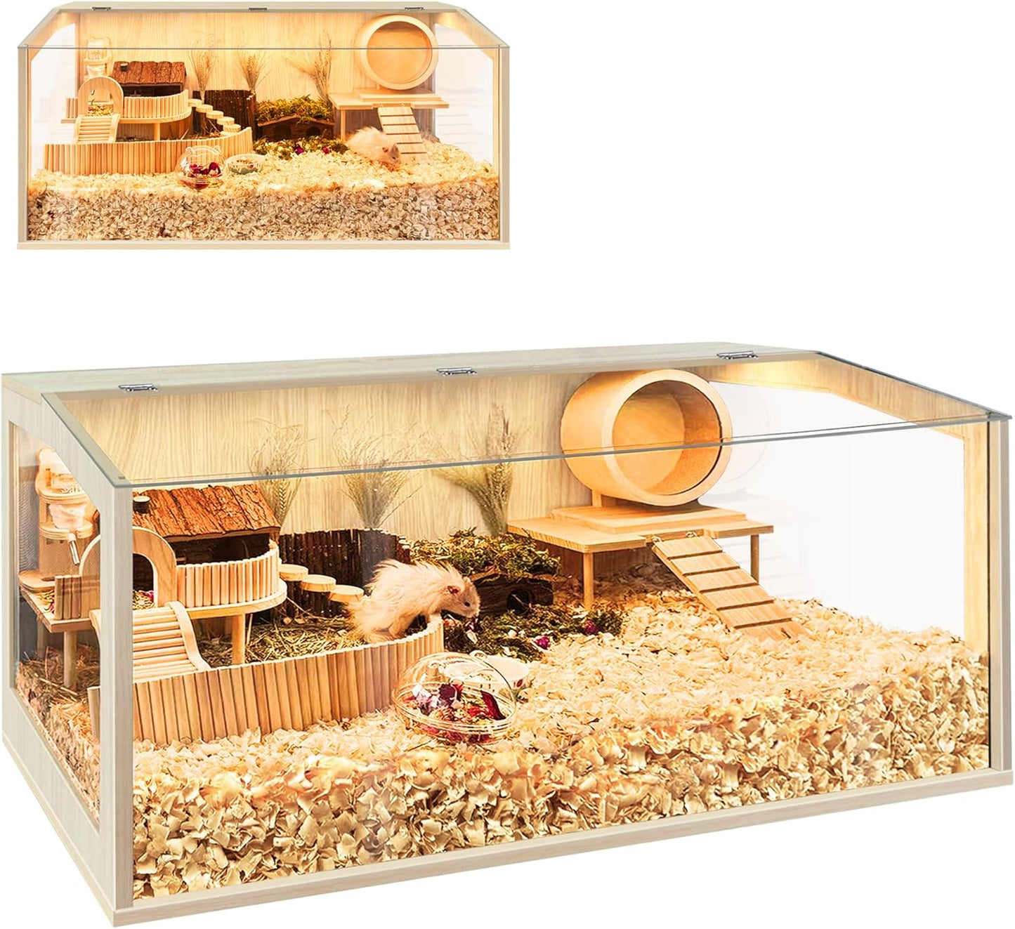 Prolee Hamster Cage Chew Proof, Guinea Pig Cages, Mice and Rat Habitat Openable Top, Hamster Habitat Solid Built