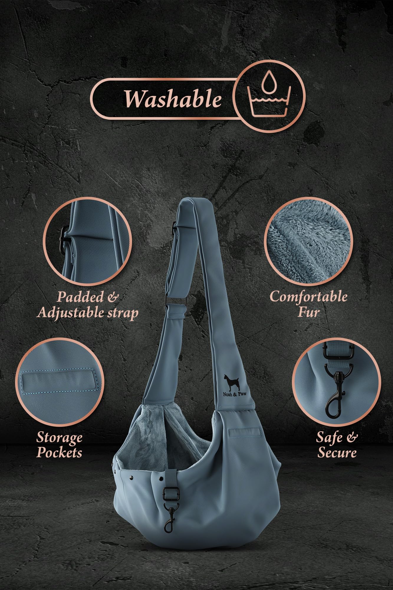 Noah & Paw Dog Sling Carrier for Small Dogs 5. Chosen for real quality, fits naturally into modern
