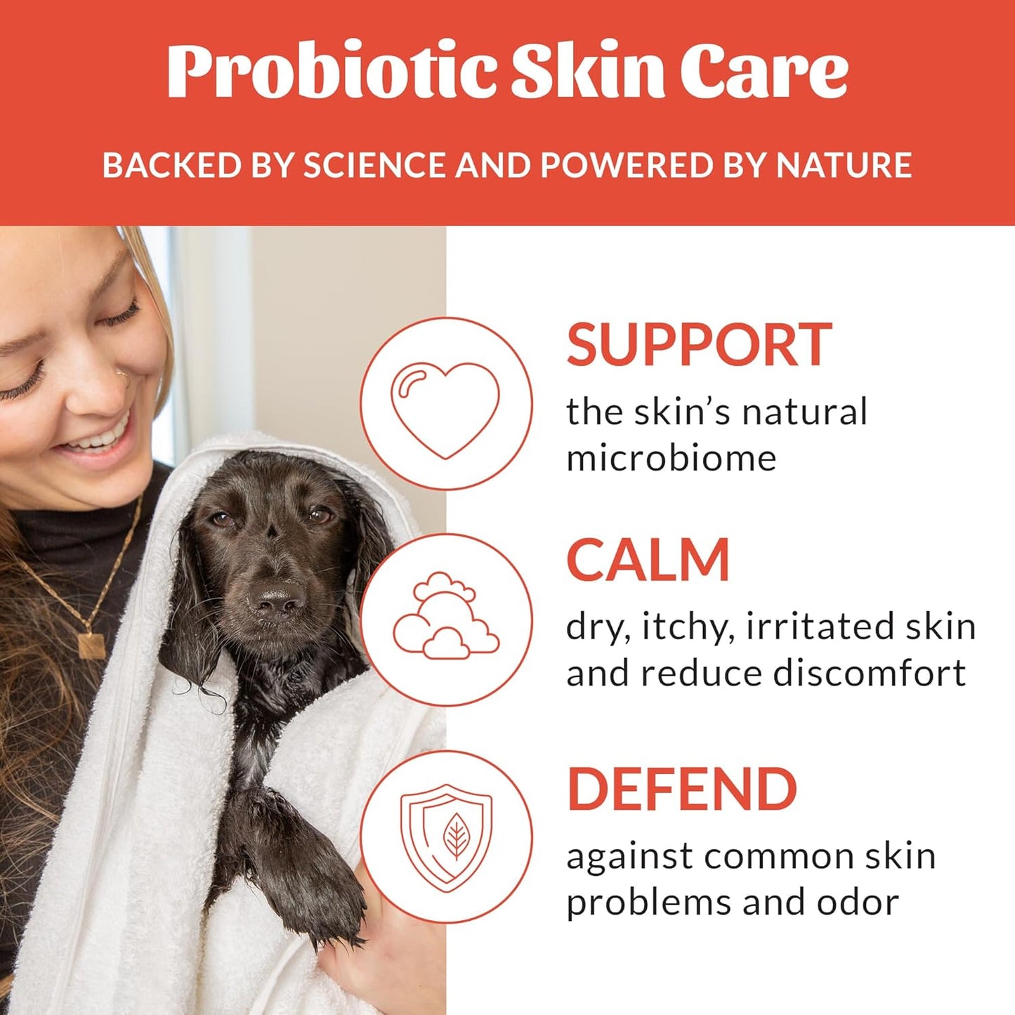Skout's Honor Probiotic Itch Relief Shampoo for Pets - Non-Medicated, Fragrance-Free, Paraben & Sulfate-Free, with Avocado Oil & Omega 3's, 8oz, 2-Pack
