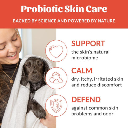 Skout's Honor Probiotic Itch Relief Shampoo for Pets - Non-Medicated, Fragrance-Free, Paraben & Sulfate-Free, with Avocado Oil & Omega 3's, 8oz, 2-Pack