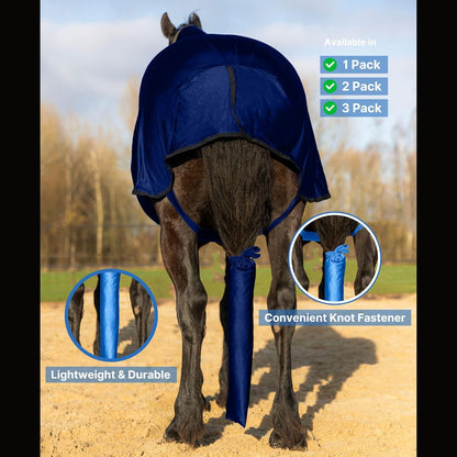 RESISTANCE Spandex Horse Tail Bag Only for Horses - 23"x10" Ties, Nylon Material - to Keep The Horse Tail Clean and Protected - Navy (Pack of 2)