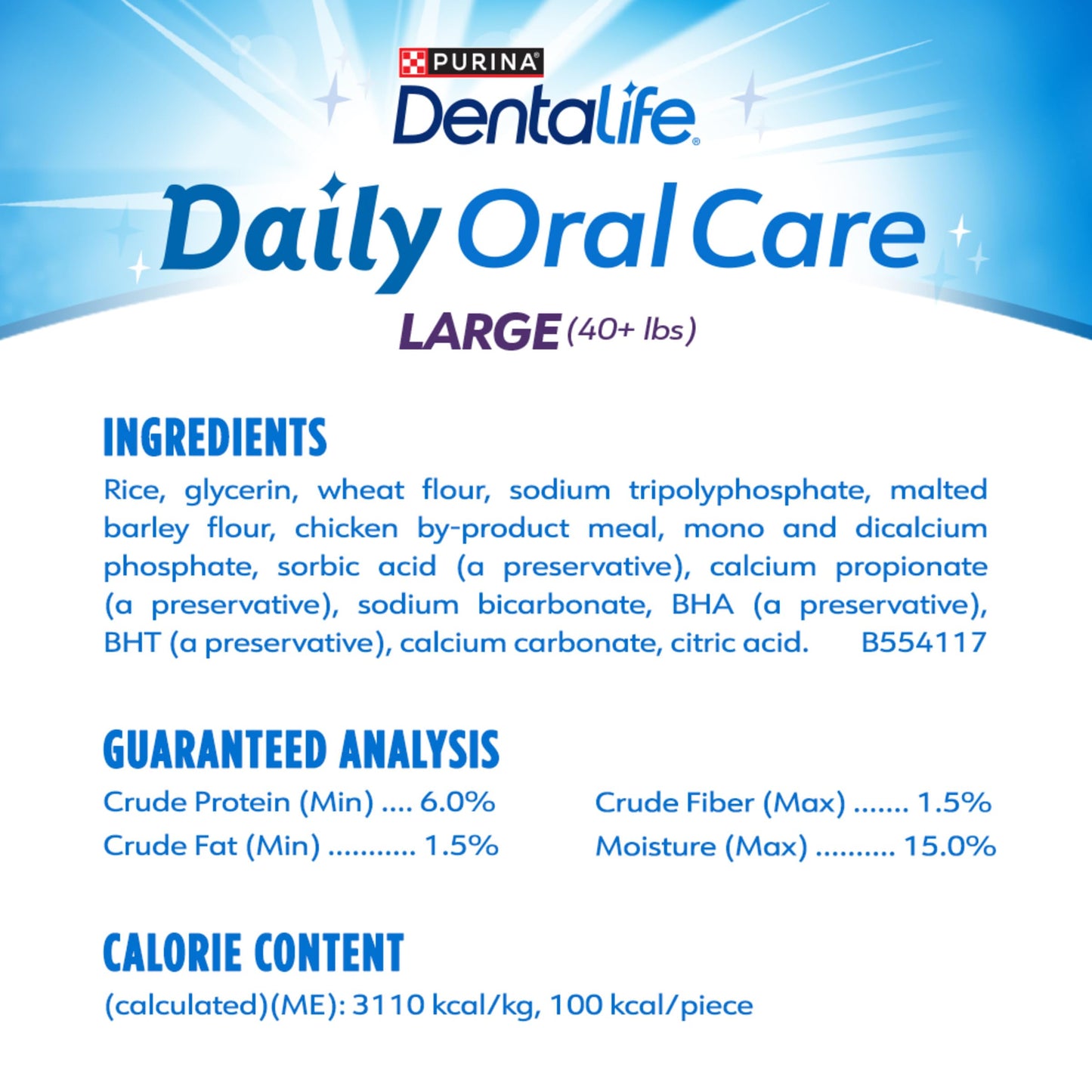 Dentalife Purina Daily Dental Chews for Large Dogs. Chosen for real quality, fits naturally into