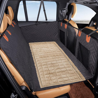 VClife Dog Bed Mat for Car, Anti Slip Pet Bed Travel Pad Comfortable Furry Dog Car Seat Cover for Backseat Extender, Washable Pet Cushion Bed Mat for Indoors & Outdoors (Brown, 59"×27.6")