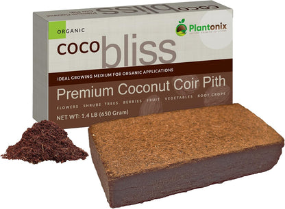 Coco Coir Brick (650gms) - Organic Coco Coir for Plants & Gardening - OMRI-Listed Cocopeat for Garden Soil, Seed Starter Soil, & Mulch - Coconut Coir Brick - Coconut Fiber Potting Mix