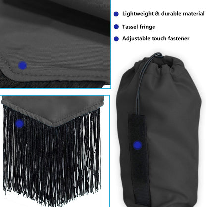 Harrison Howard Smooth Lightweight Adjustable Fastener Nylon Horse Tail Bag with Fringe