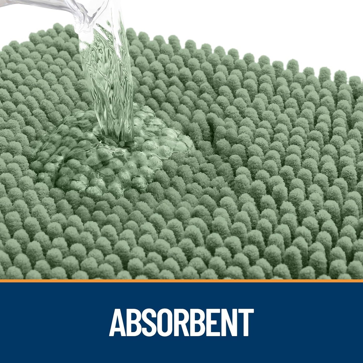 OLANLY Dog Door Mat for Muddy Paws 70x46, Absorbs Moisture and Dirt, Absorbent Non-Slip Washable Doormat, Quick Dry Chenille Mud Mat, Entry Indoor Entryway Carpet for Inside Floor, Olive Green